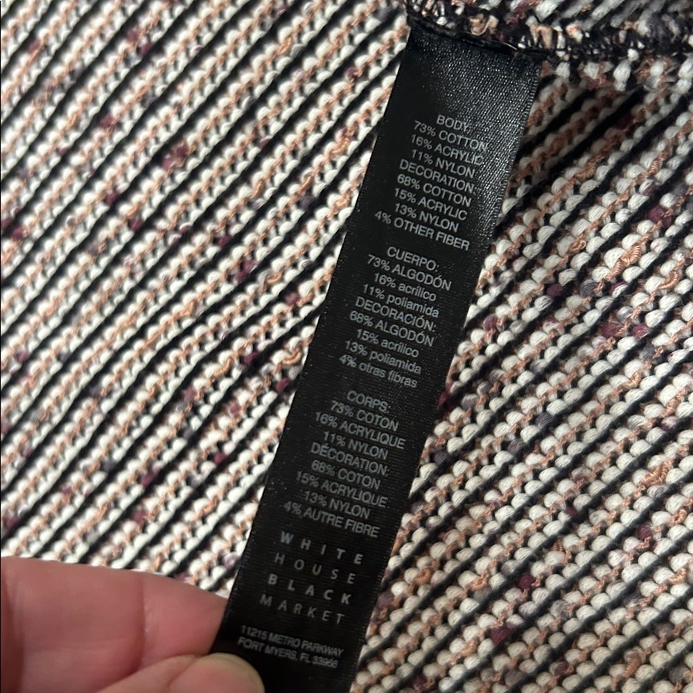 White House Black Market Tweed Fringe Cardigan - Picture 9 of 11
